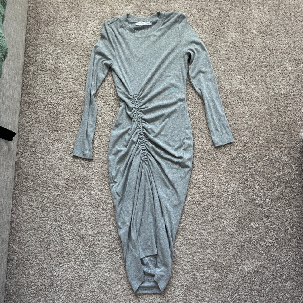 By Egreis Womens Gray Long Sleeve Midi Bodycon Dress Size M